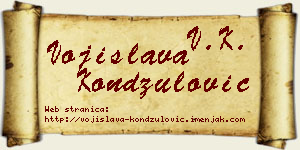 Vojislava Kondžulović vizit kartica